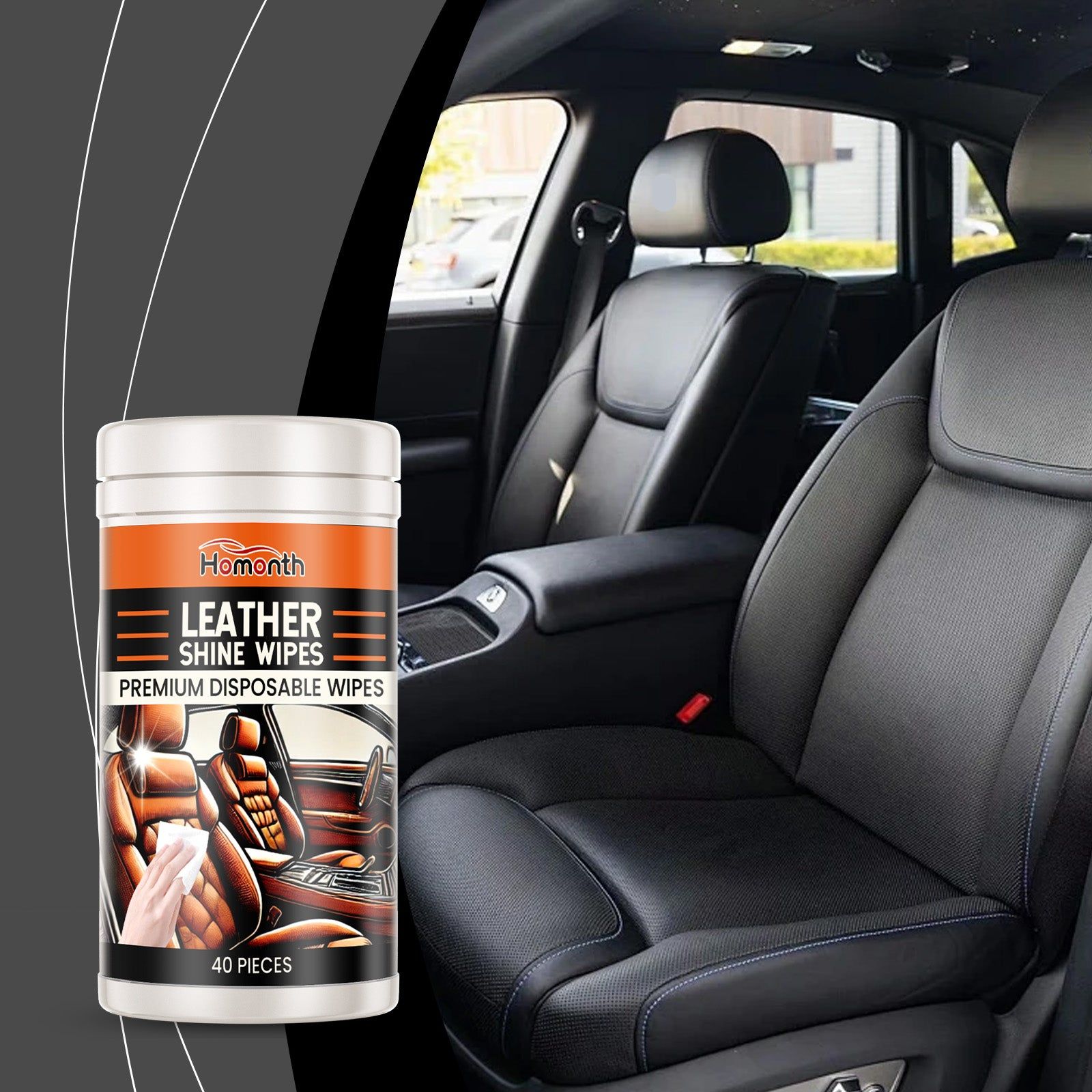Car Leather Cleaning Wipes, Car Maintenance, Deep Stain Removal, Interior Care ,40pieces