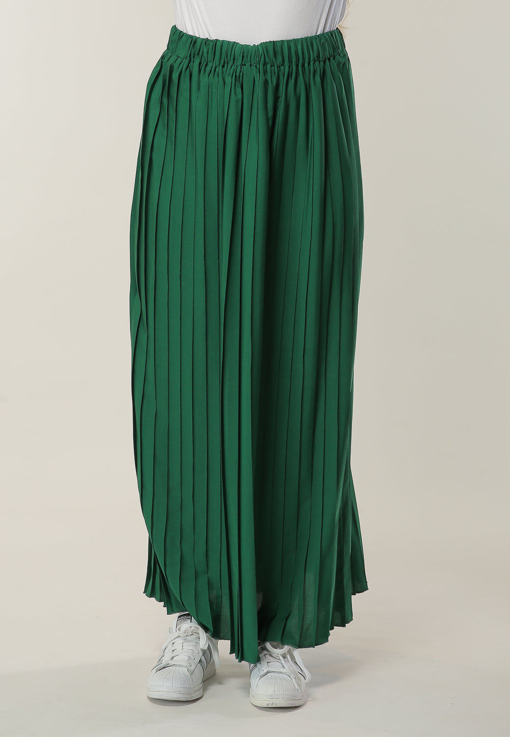 MOiSTREET Long Pleated Green Skirt