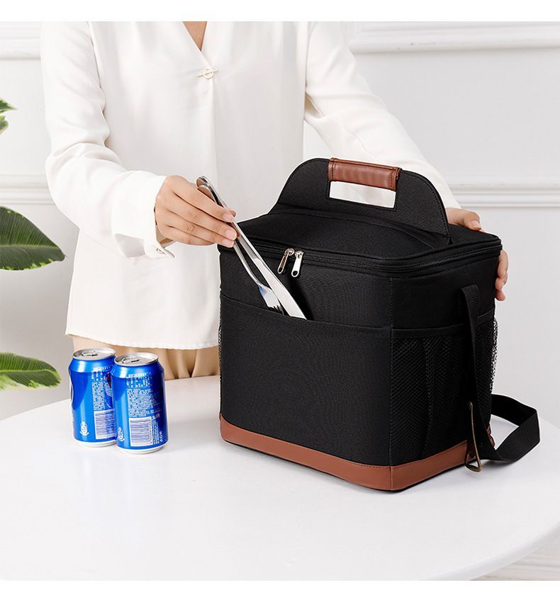16L Insulated Lunch Cooler Bag with Shoulder Strap Leakproof Thermal Food Tote for Camping and Travel