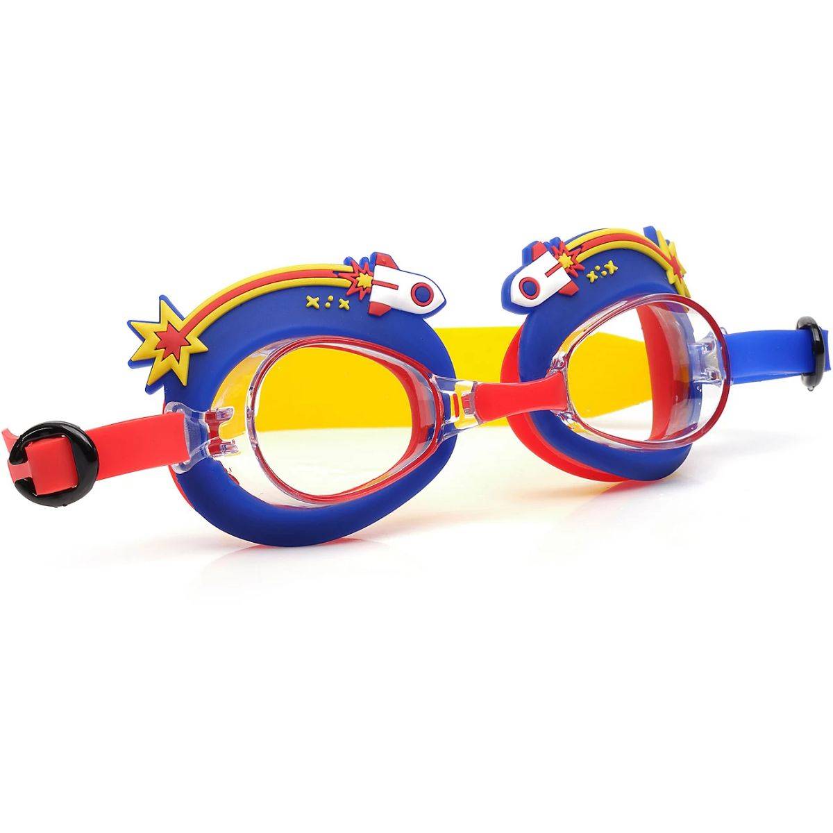 Aqua2ude Mini Rocket Splash Swim Goggles, Royal Blue/Red, 3+ Years