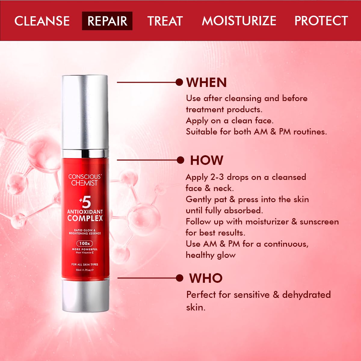 Conscious Chemist Rapid Glow & Brightening Essence | Face Serum – 50ml