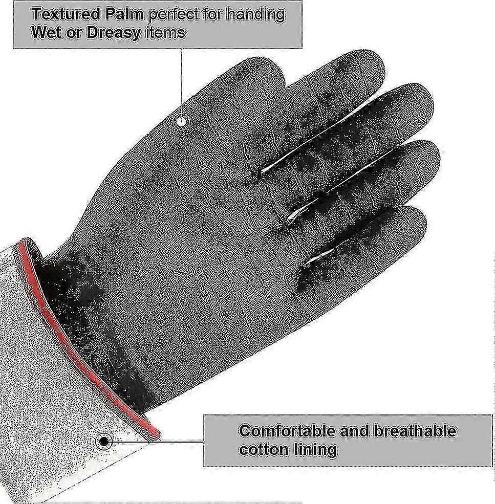 Long Sleeve Extreme Heat Resistant Gloves Mitts With Oil & Fireproof Protection