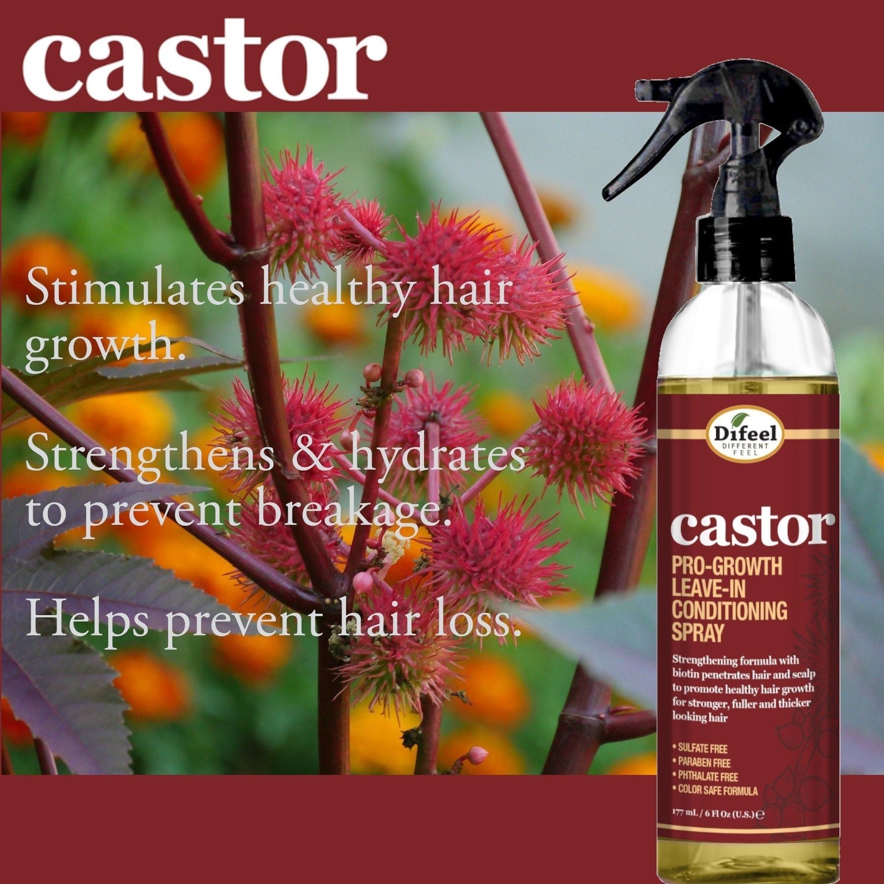 Difeel Castor Pro-Growth Conditioning Spray 177Ml