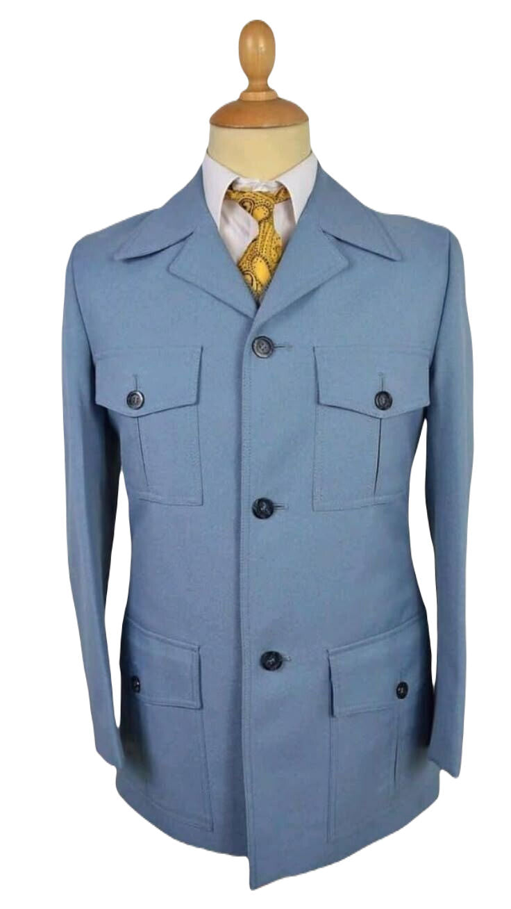 Vintage Safari Suit for Men Stylish Coat pant Classic Formal Suit.