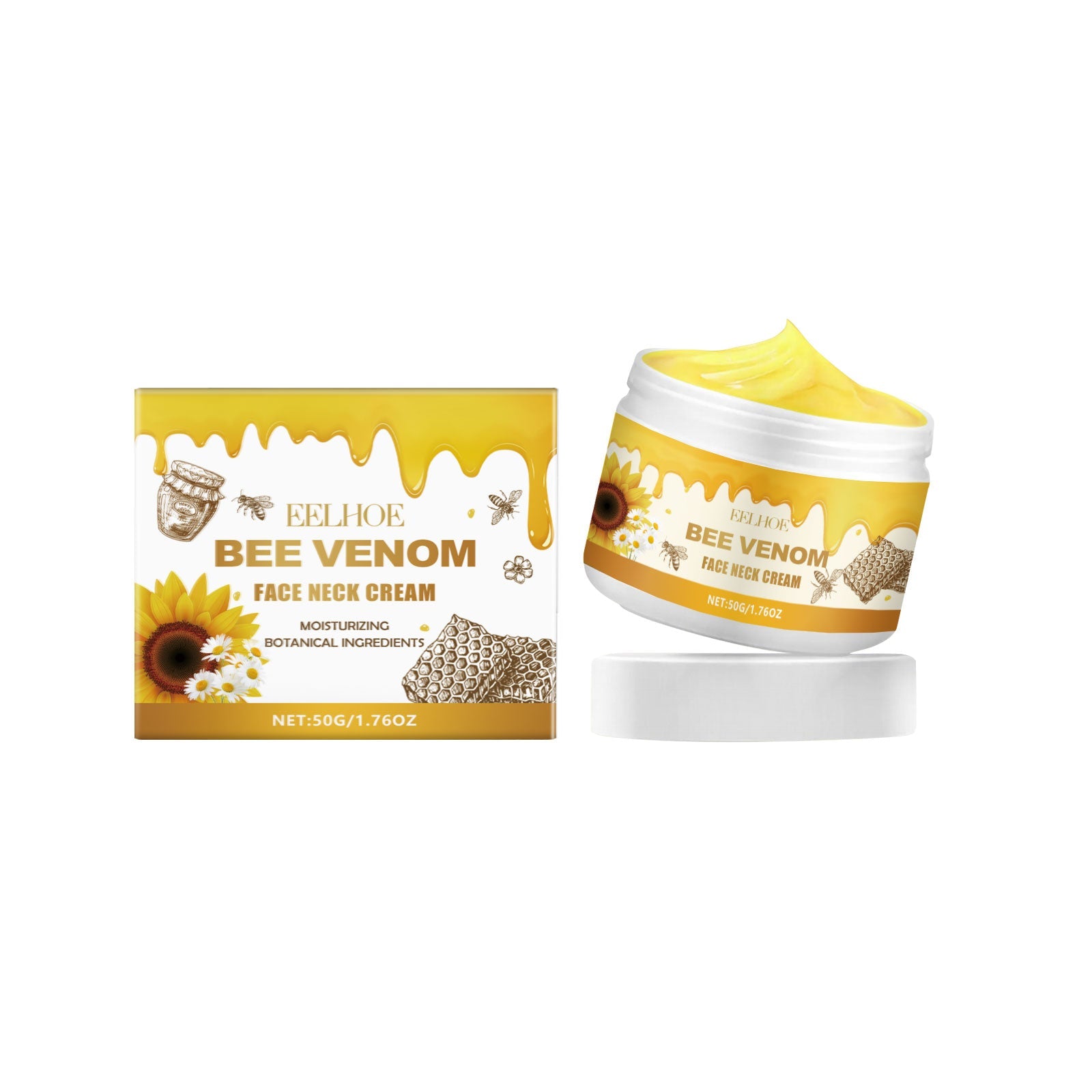 Bee Venom Neck Care Cream, Anti-Wrinkle, Hydrating, Skin Rejuvenation ,50g