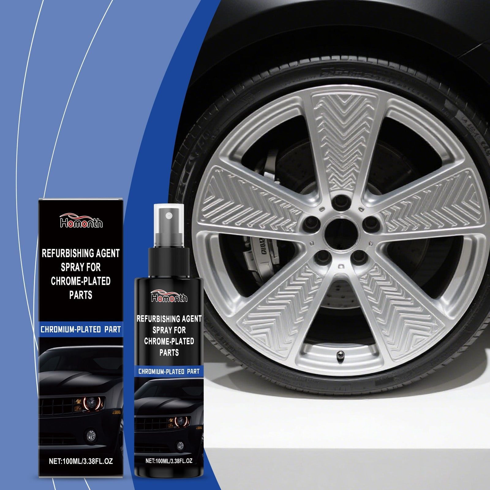 Car Care Chrome Spray, Anti-Oxidation, Rust & Polishing, Easy Clean ,100ml