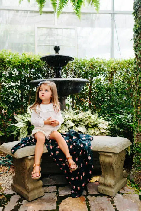 Little Unicorn - Cotton Muslin Swaddle - Midnight Rose