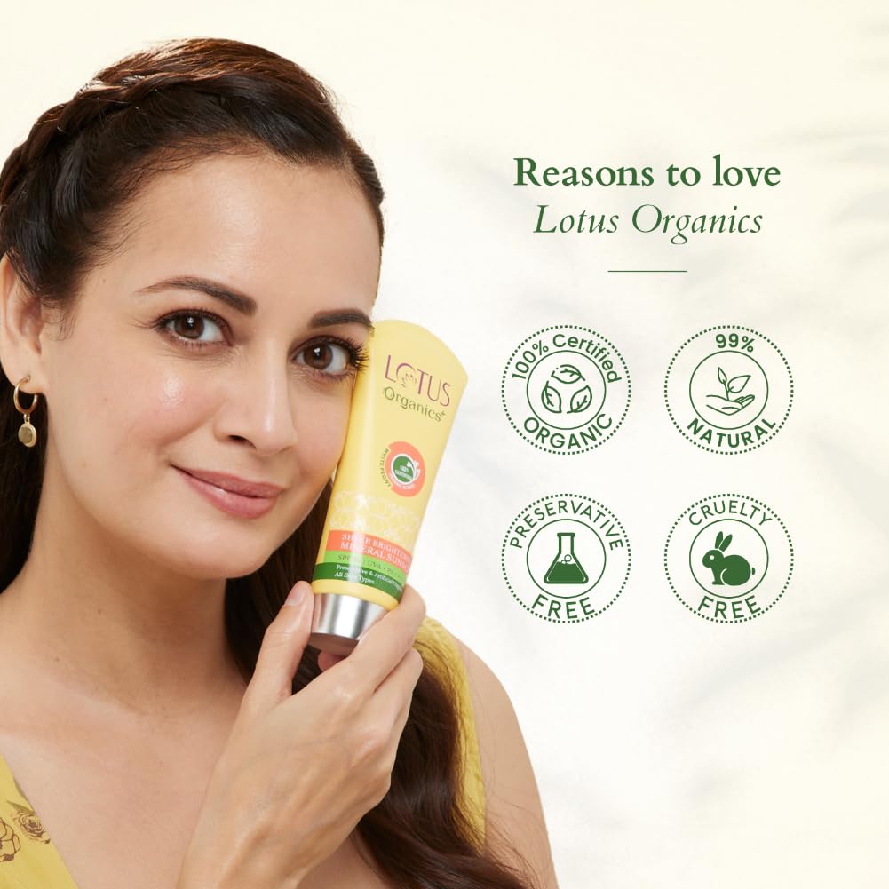 لوتس أورجانيك شير برايتنينج مينيرال صن سكرين SPF-50 PA 100 جم