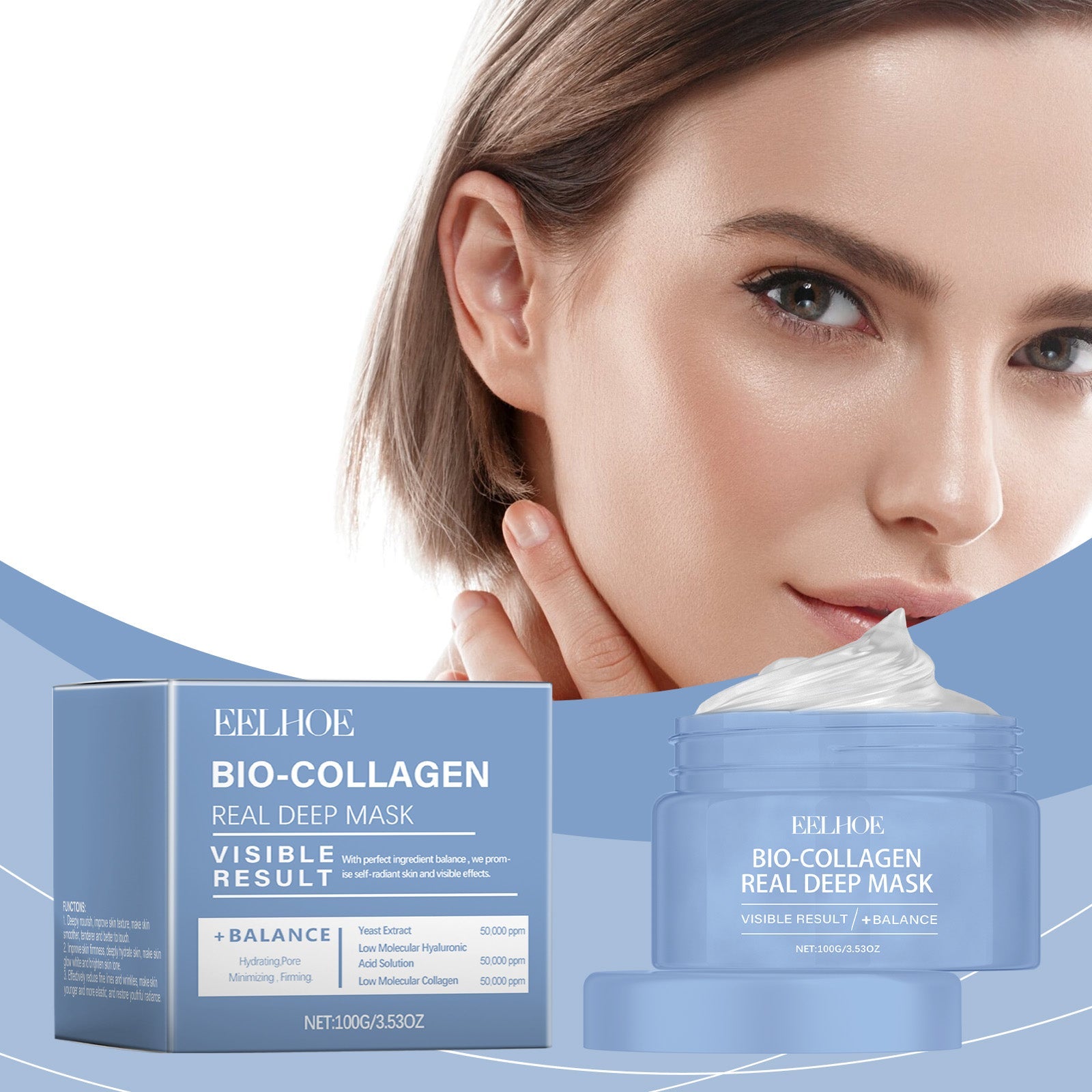 Collagen Peel Mask for Deep Hydration, Skin Firming, Facial Care ,100g