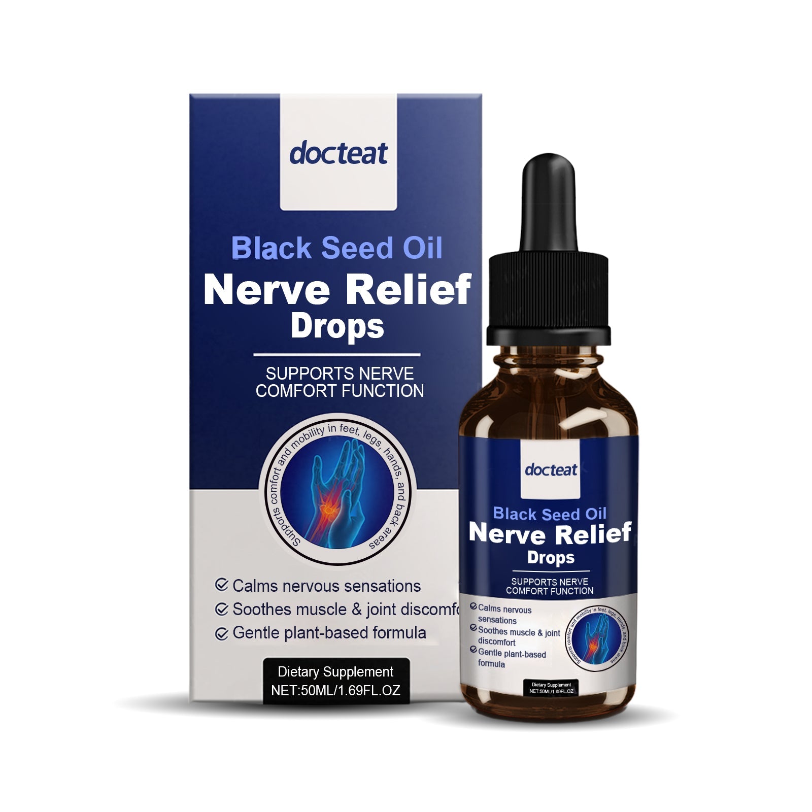Black Seed Oil Drops for Body Care, Energy Boost, Stress Relief, Joint Support ,50ml