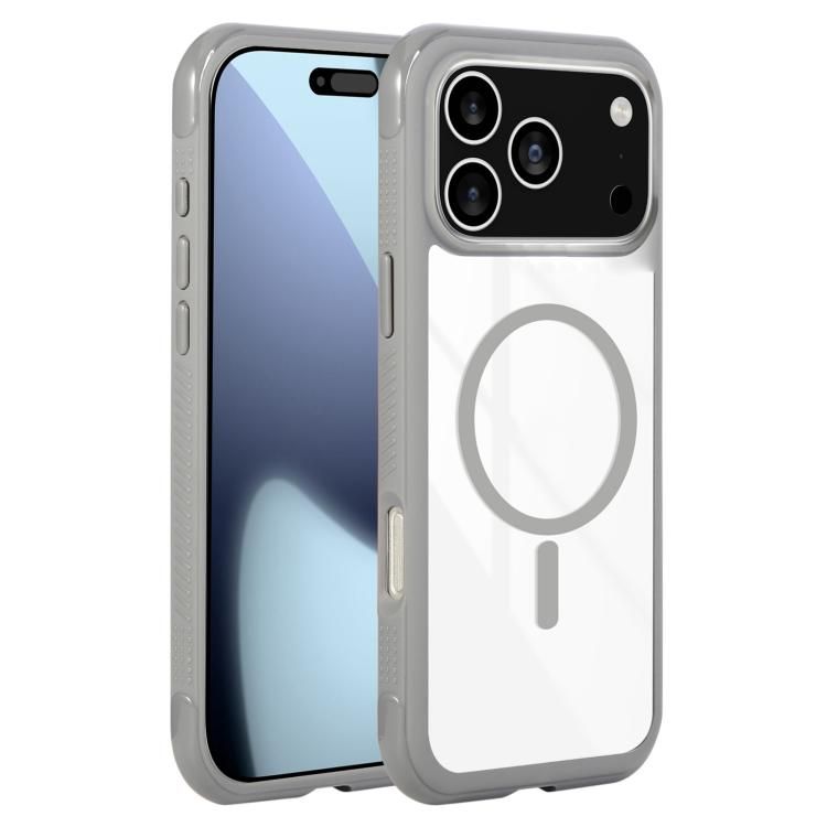 For iPhone 18 Pro Max / iPhone 17 Pro Max Solid Color Edge Transparency MagSafe Magnetic Phone Case