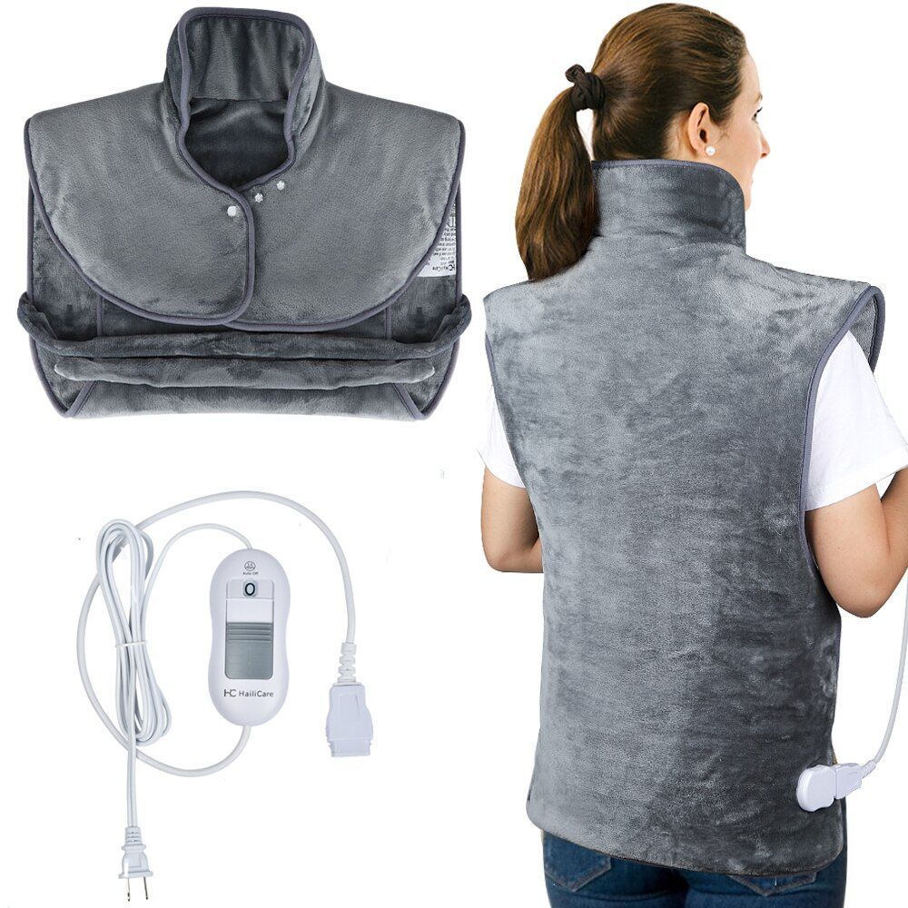 Electric Heating Pad Heating Wrap Shawl Soft Flannel Vest For Neck Shoulders Back