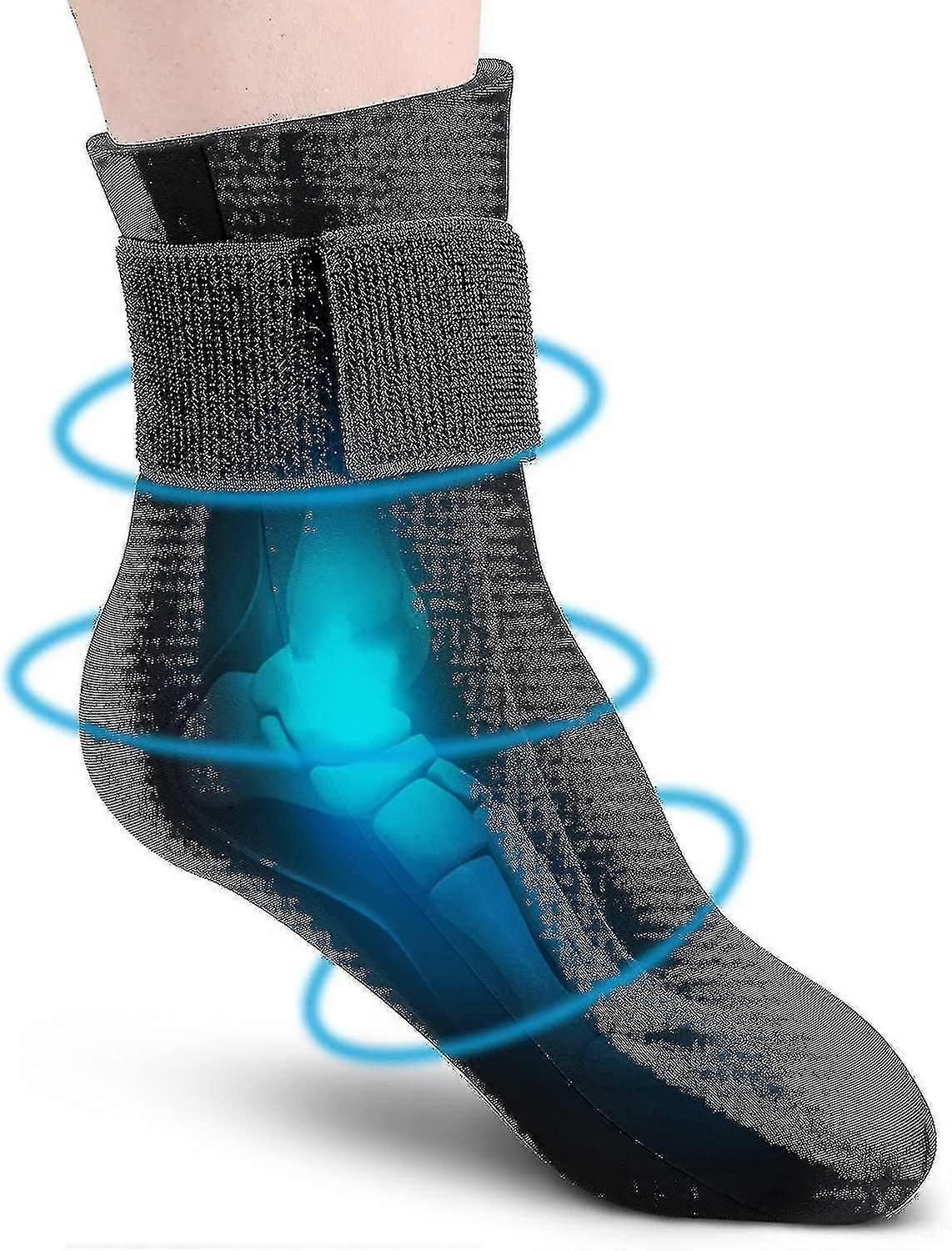 Reusable Gel Therapy Sock for Ankle Injuries - Hot/Cold Compression Wrap for Plantar Fasciitis & Tendonitis Relief