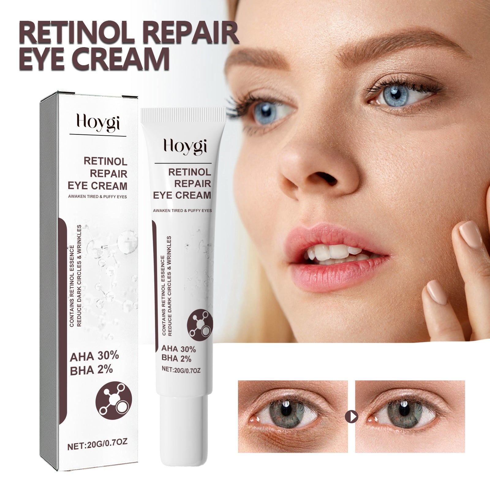 Retinol Eye Cream, Firming Wrinkle Repair, Dark Circles, Anti-Aging, Brightening ,20ml