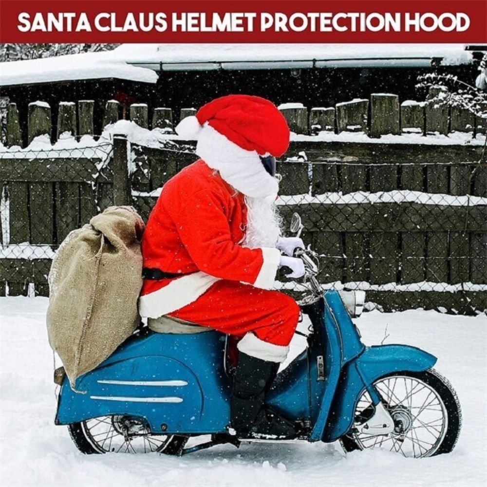 Santa Claus Motorcycle Helmet Cover Christmas Hat Helmet Protection Accessories