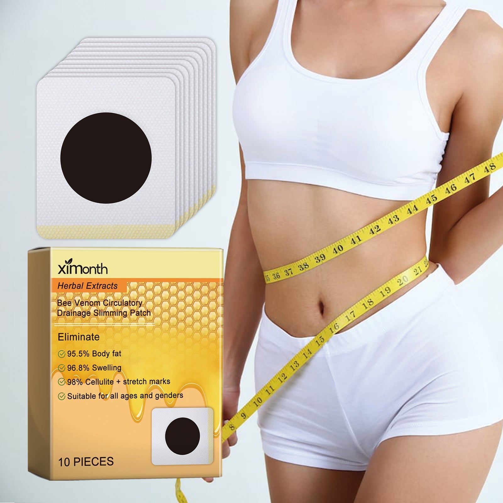 Bodybuilding Herbal Navel Patch, Fat Burner, Tighter, Slimming, Fast Results ,10 pieces