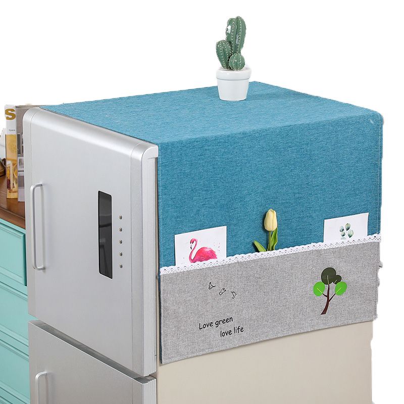 Fridge Dust Cover Dustproof Multi Purpose Cotton Linen Washing Machine Top Cover