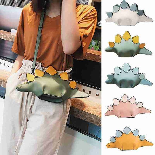 Dinosaur Messenger Bag Animal Shaped Crossbody Bag Leather Shoulder Purse For Women