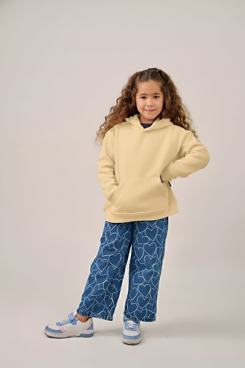 MULU Kids Classic Oversized Hoodie - Eggshell Yellow (Copy)