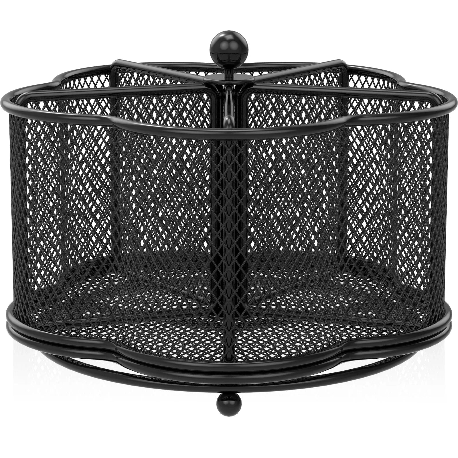 360 Degree Rotate Pen Holder Mesh Desk Pen Organizer Cutlery Holder Flatware Storage Basket