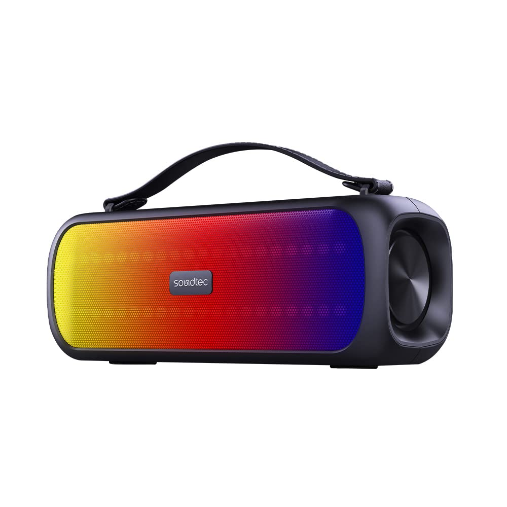 Porodo SOUL Soundtec Basic Bluetooth Speaker with RGB, 15W, IPX5 Water Resistant, Black