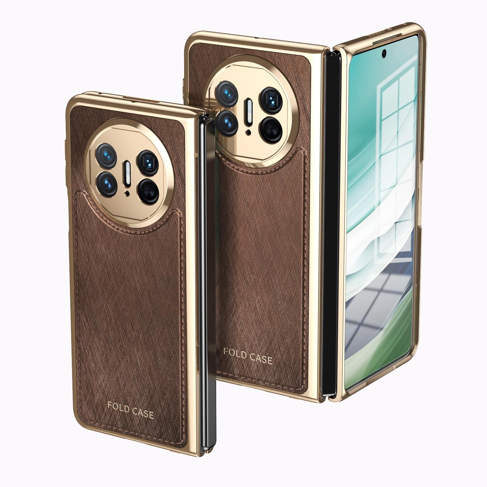 Plating Silver Brocade Case For Huawei Mate X3