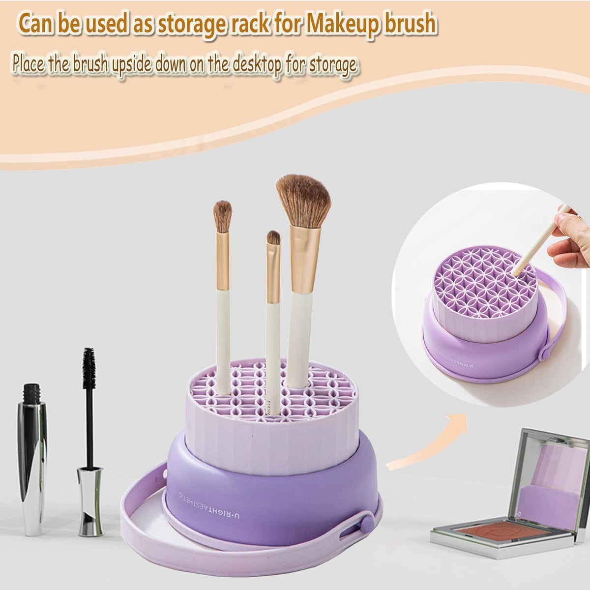 Makeup Brush Cleaning Mat Hanging Drying Rack Makeup Brush Cleaning Pad