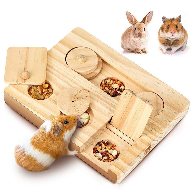 6-in-1 Interactive Enrichment Toys for Guinea Pigs Hamsters Small Animal Treat Dispenser