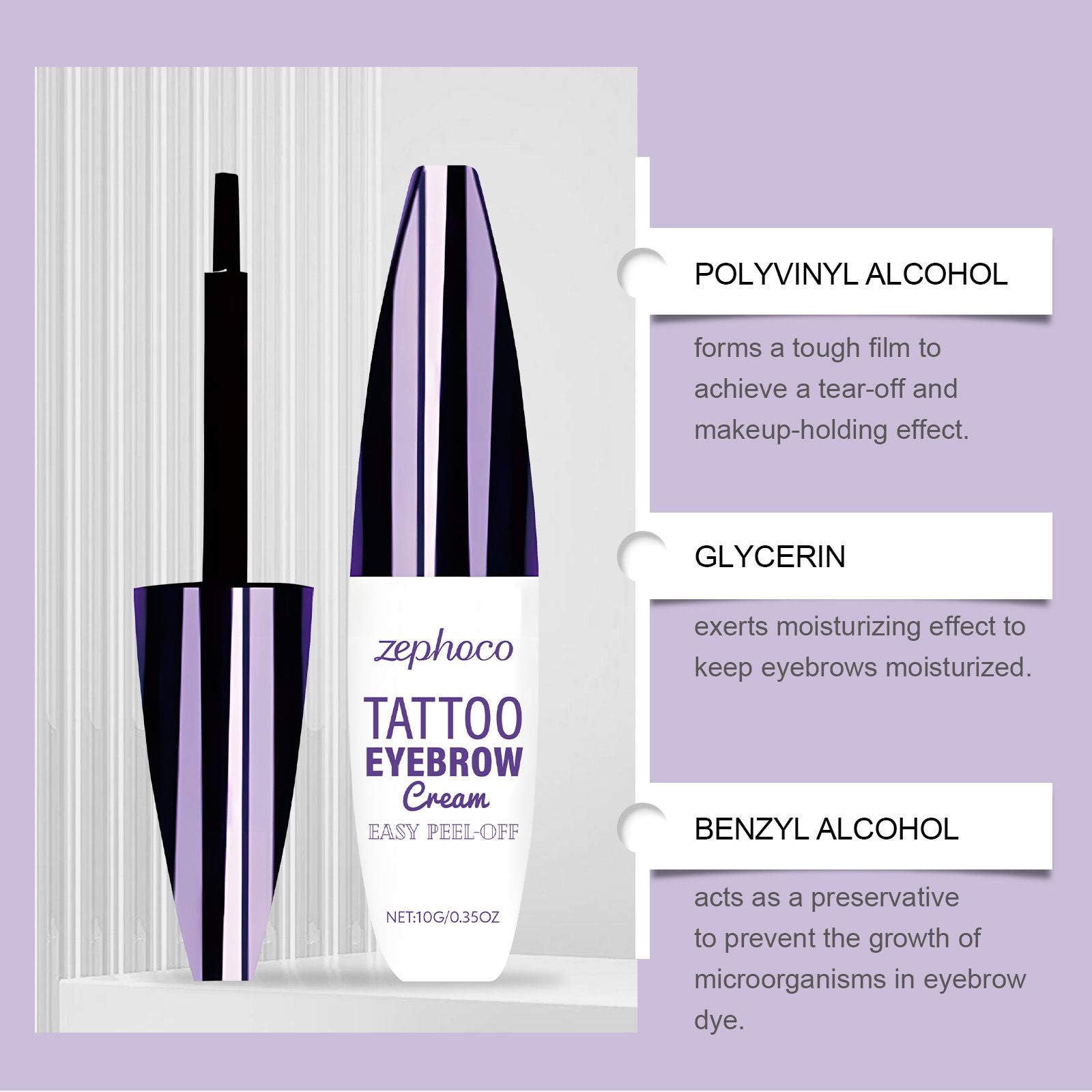 10g Light Brown Peel Off Brow Tint with Long Lasting Color