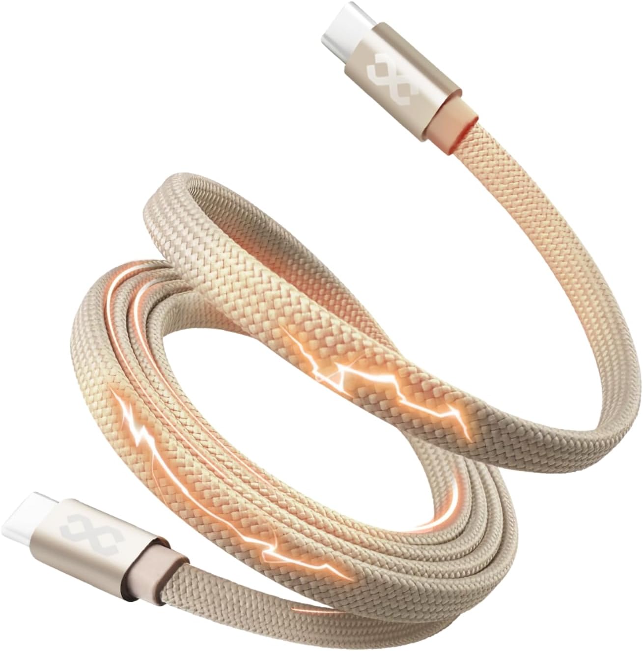 Infinyty Flat Coil Magnetic USB-C to USB-C Cable 100W, 1m, VoltX Series