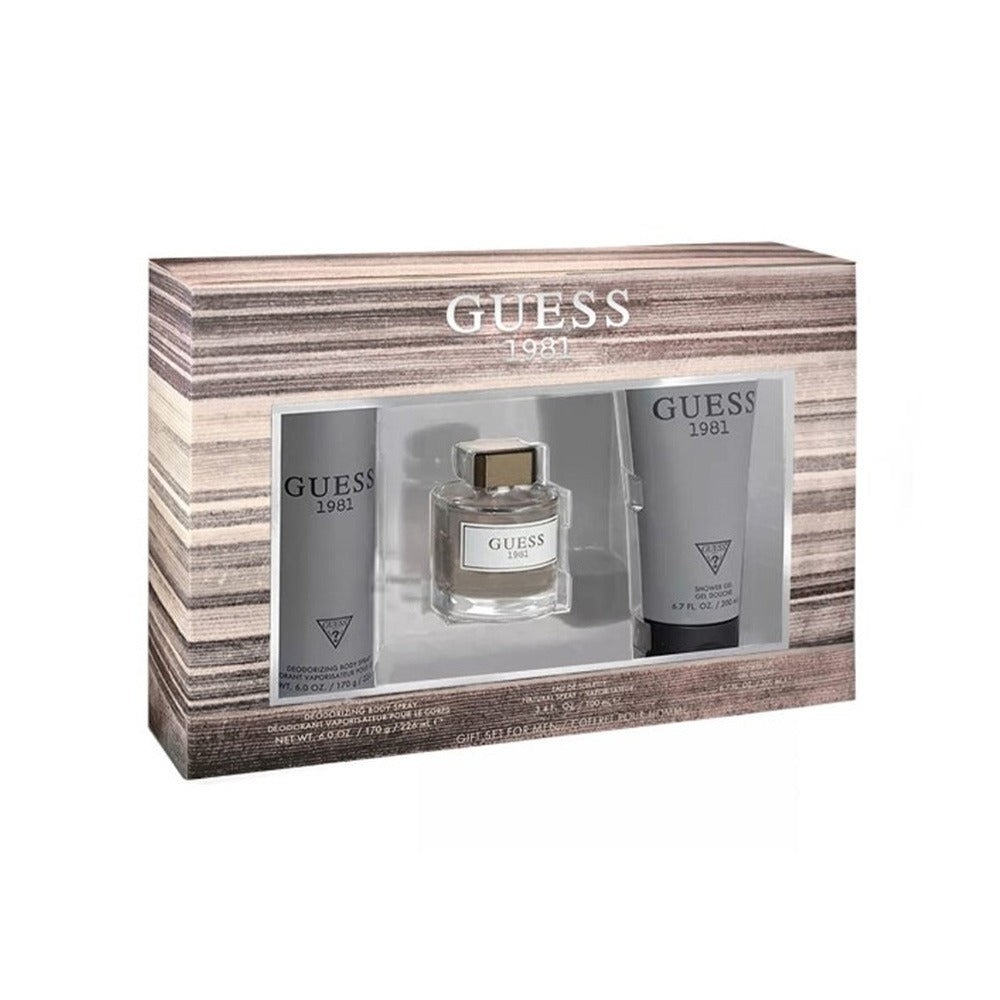 مجموعة 3 قطع من عطر Guess 1981 Edt M 100 مل + 22 مل - 200 مل