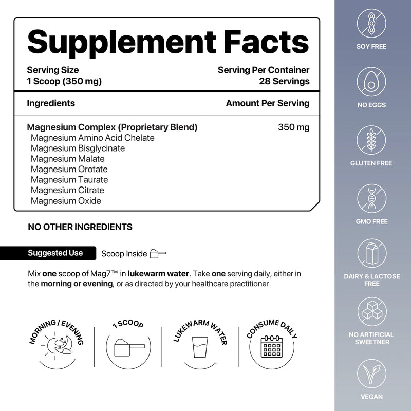 DECODE Mag7 Powder | Seven Magnesium Complex Powder| 10g, 28 servings