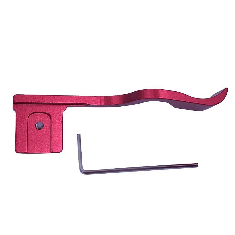 Red metal thumb adherent to Nikon Z6 Z7