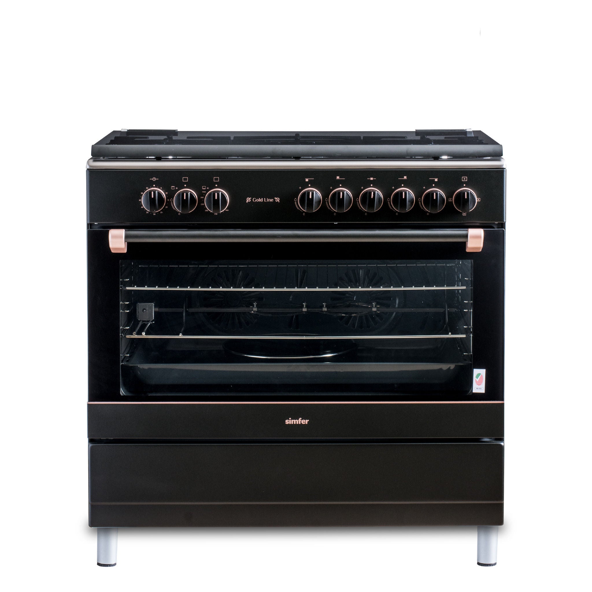 Simfer SMF9069GCH-GL Gold Line Series Gas Cooking Range, 5-Burner + Convection Oven, Anthracite , 90x60cm
