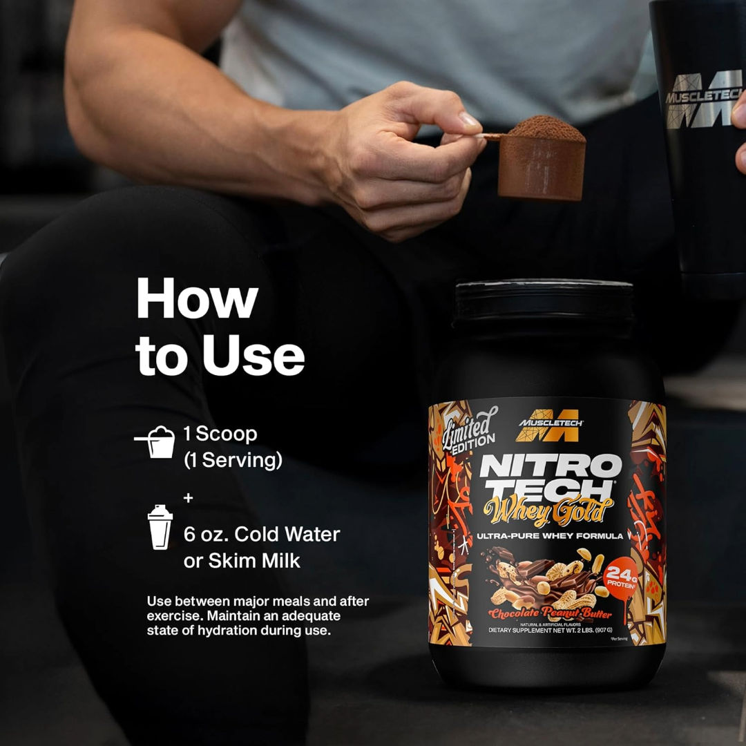 MuscleTech Nitro-Tech Limited Edition 100% Whey Gold Ultra-Pure Whey Formula, 5lbs