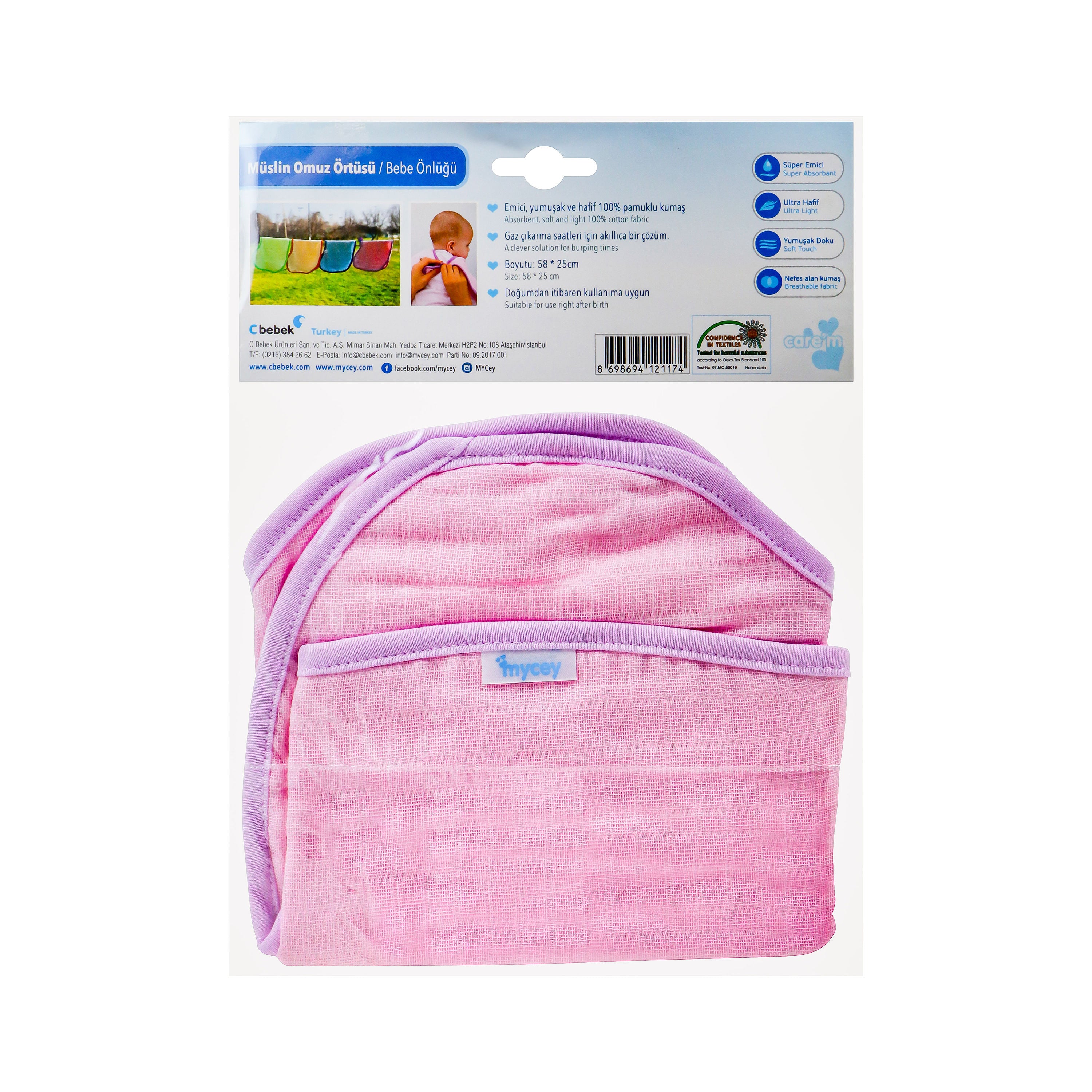 Mycey Muslin Shoulder Cloth, 58x25cm