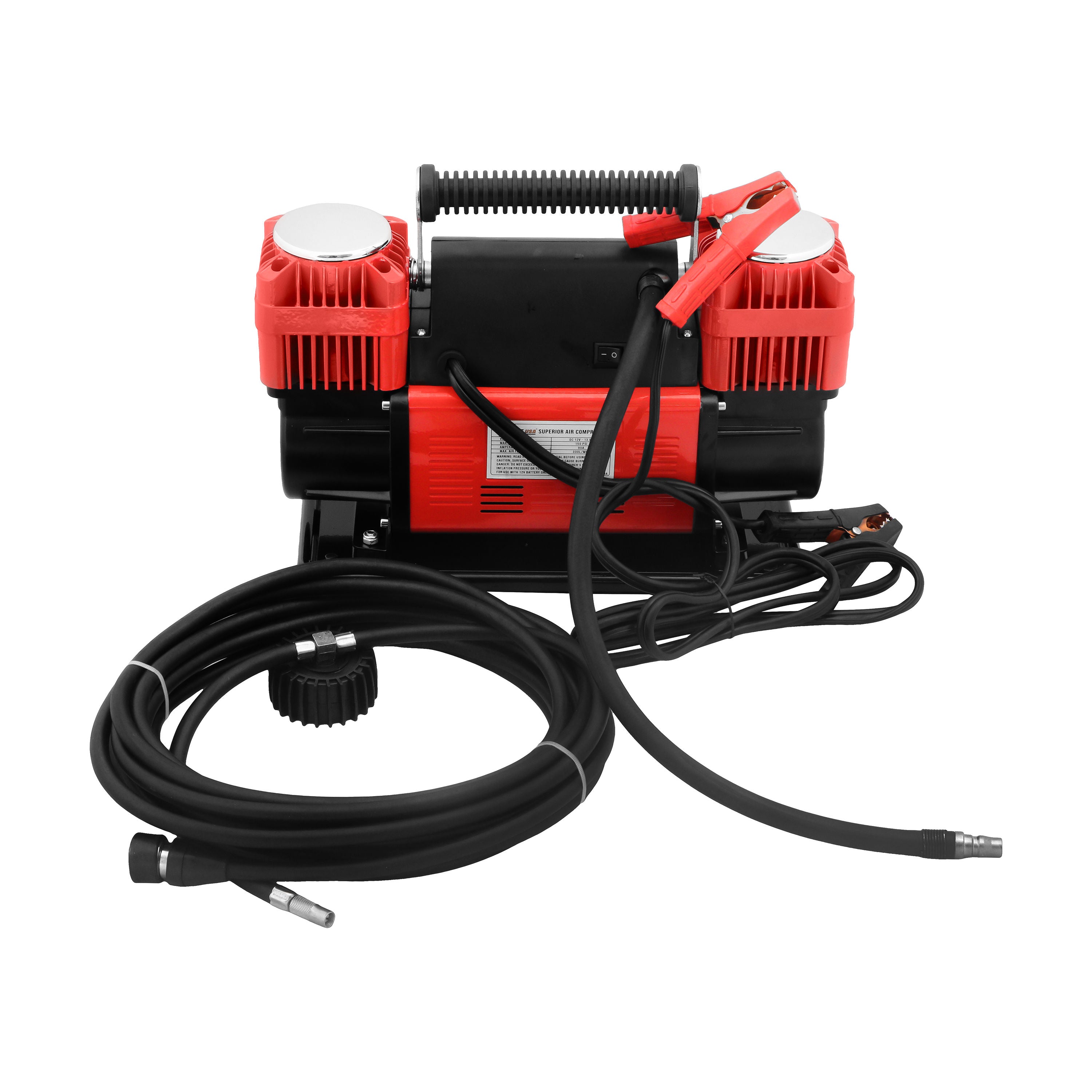 Force USA Heavy-Duty Double Cylinder 12V Air Compressor Kit for 4x4 & Off-Road Vehicles