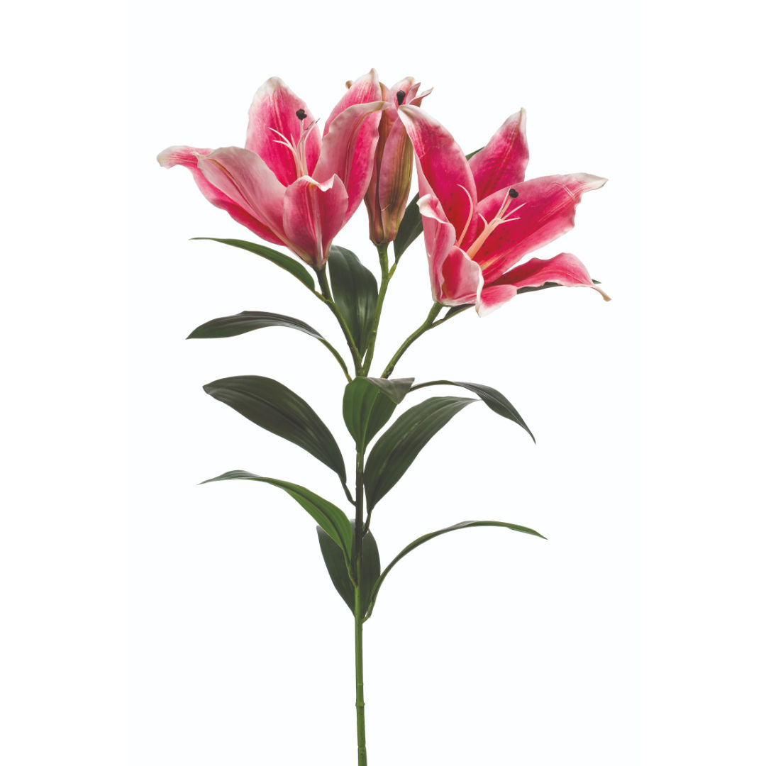 Lily Oriental Spray Dark Pink Artificial Floral Arrangement