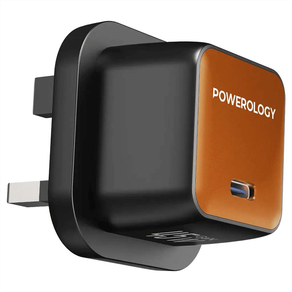 Powerology Nirvano 5-In-1 Power Travel Kit with 10000mAh MagSafe Power Bank, Black/Orange