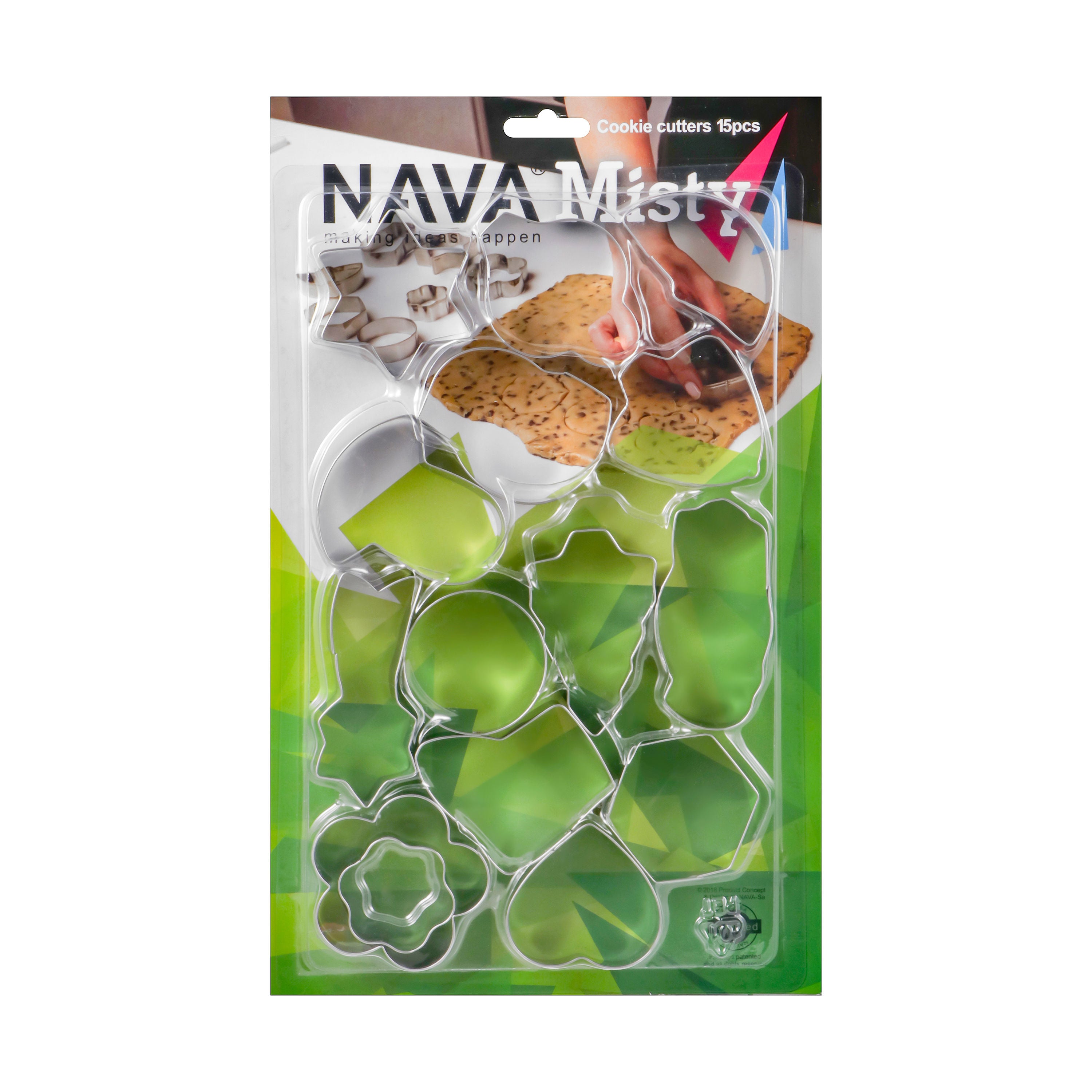 NAVA Stainless Steel Cookie Cutters Misty, Set of 15 Pcs