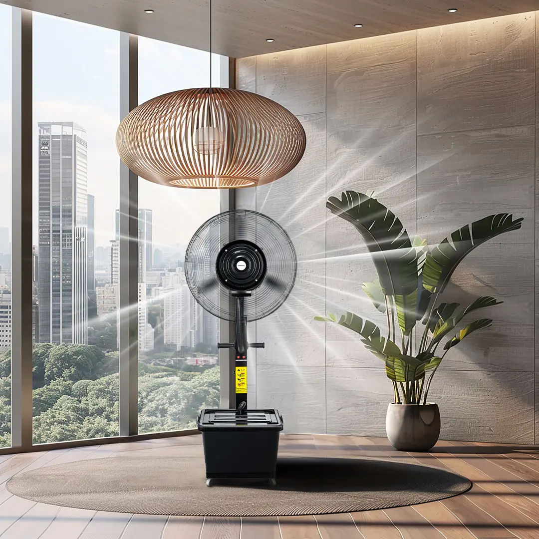 Powerology Industrial Fan Mist Spray & Humidifier, Black