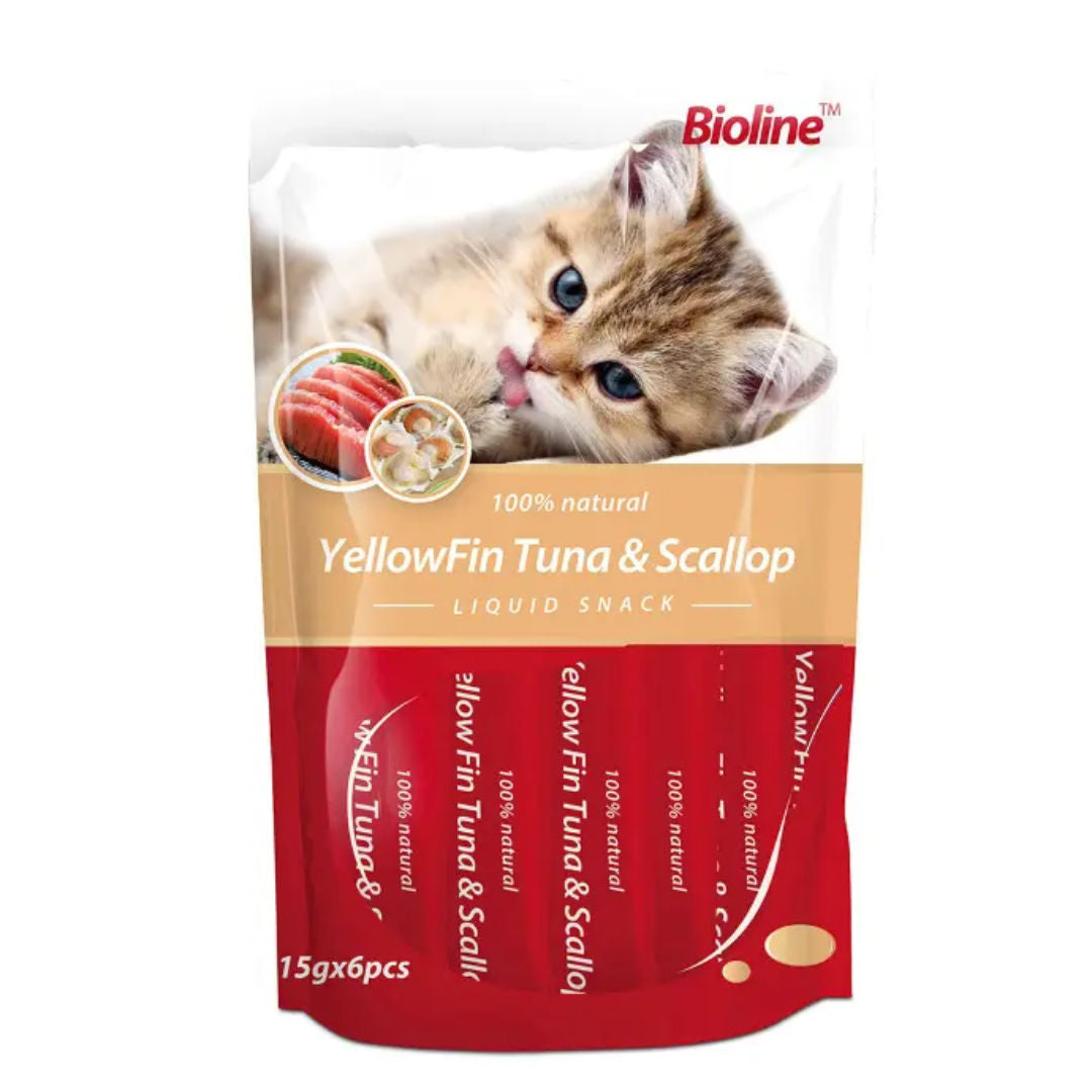Bioline Cat Treats Liquid Snack, 15gm x 6-Pieces