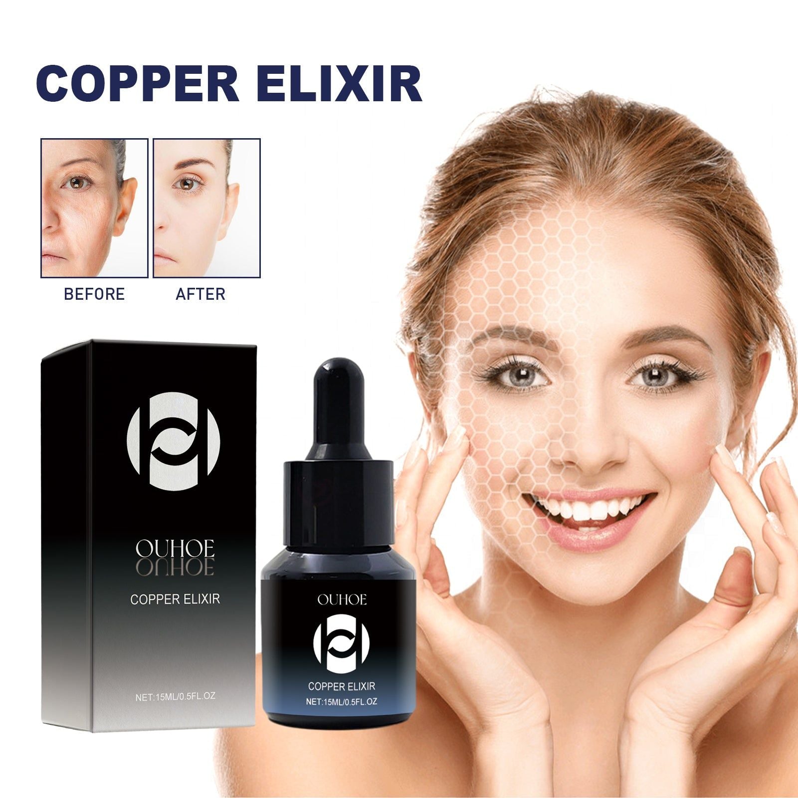 Revitalize Your Skin with Copper Elixir, Deep Moisturizing, Firming, Anti-Aging ,15ml