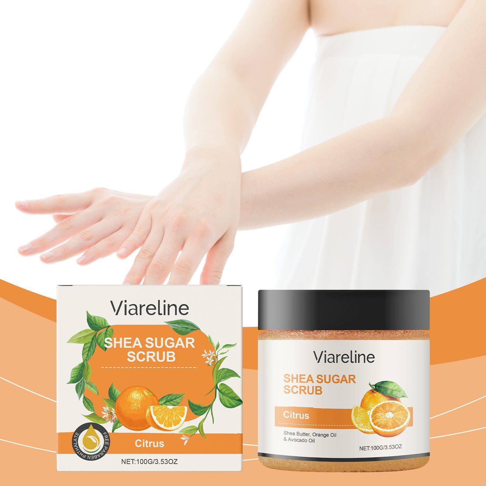 Citrus Body Scrub, Natural Exfoliant for Bright, Hydrated Skin, Body Cleansing ,100g