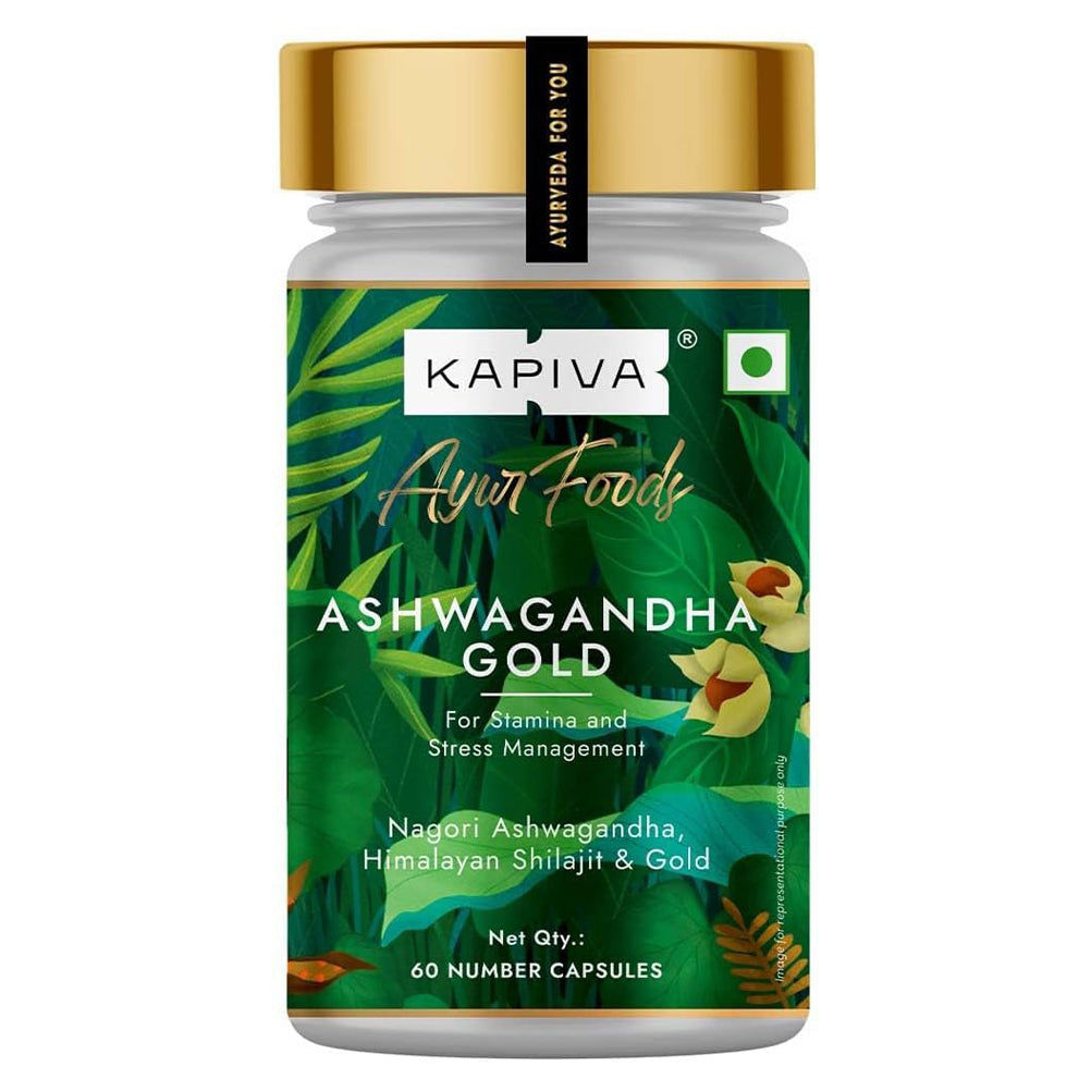 Kapiva Fitness & Stress Relief Combo with Ashwagandha Gold Caps and Himalayan Shilajit 20Gm