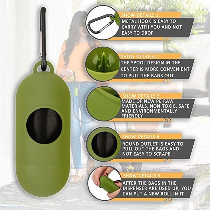 Degradable Dog Poop Bags And Dispenser Garbage Biodegradable Dog Waste Bags Pet Wast Organizer