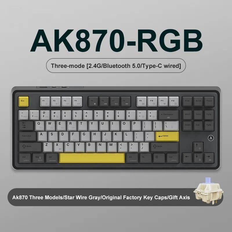Ajazz AK870 RGB Keyboard Gift Axis Black