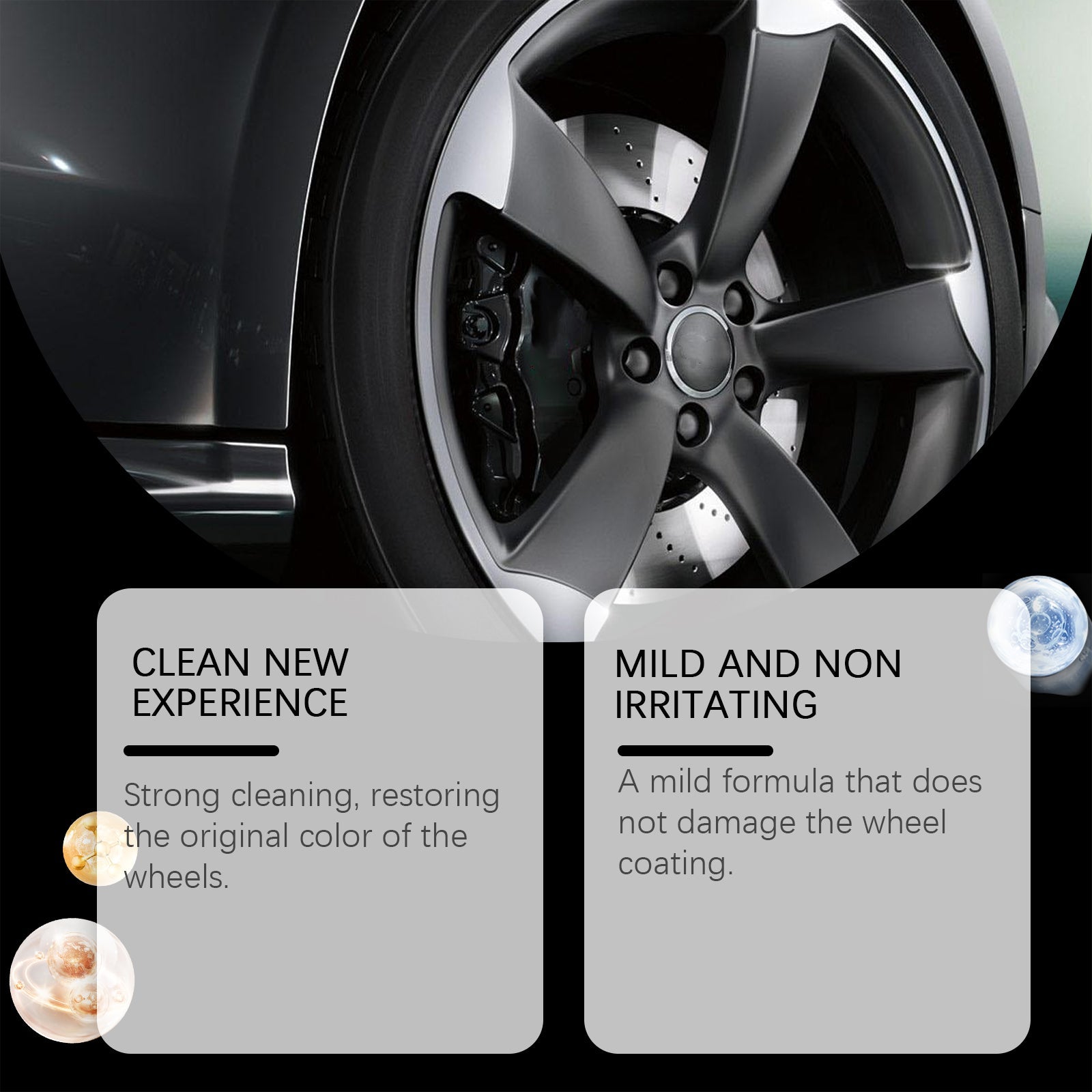 Car Wheel Cleaner, Tire Decontamination, Polishing, Restores Shine, Easy to Use ,1set