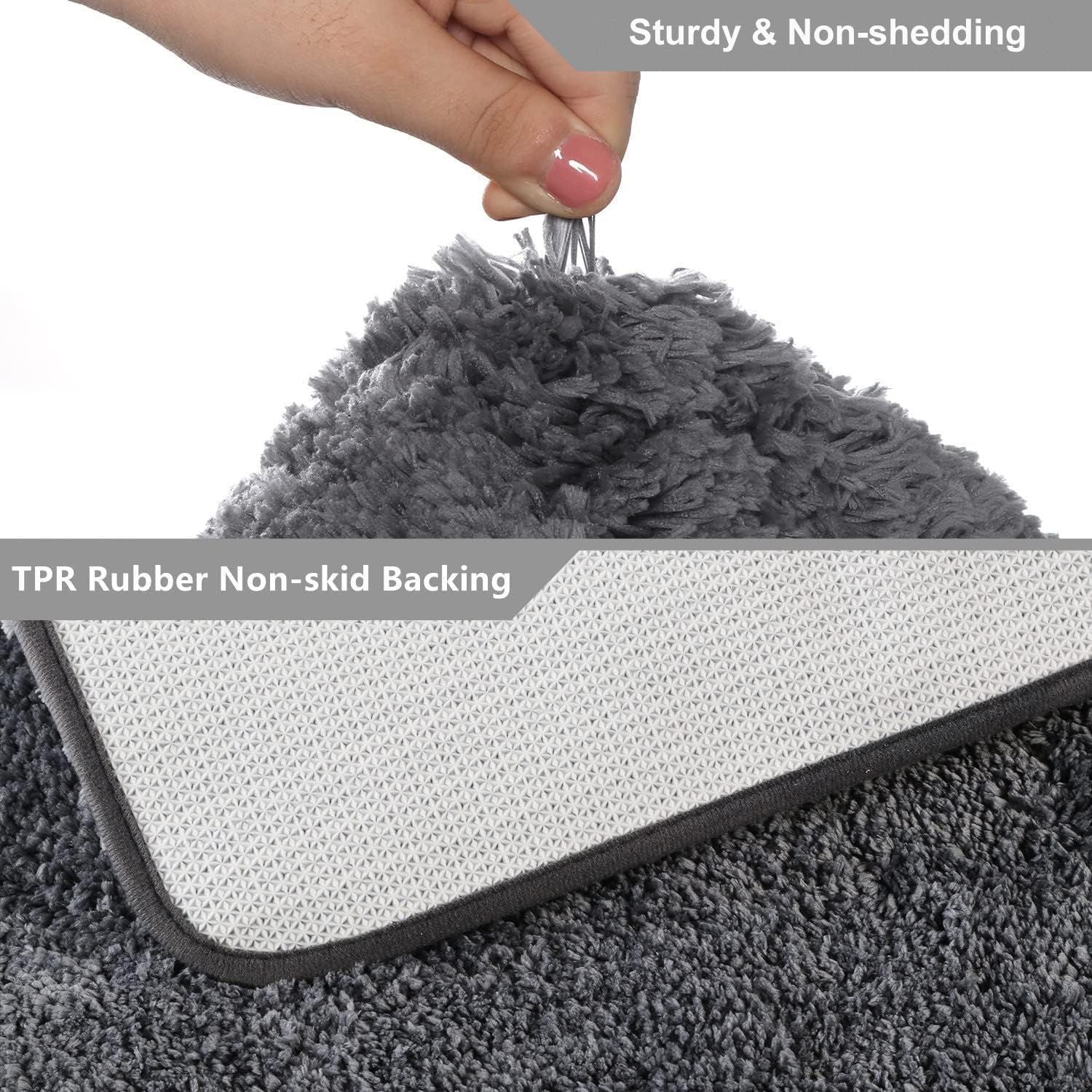 Fluffy Washable Non Slip Seavish Round Shag Rug