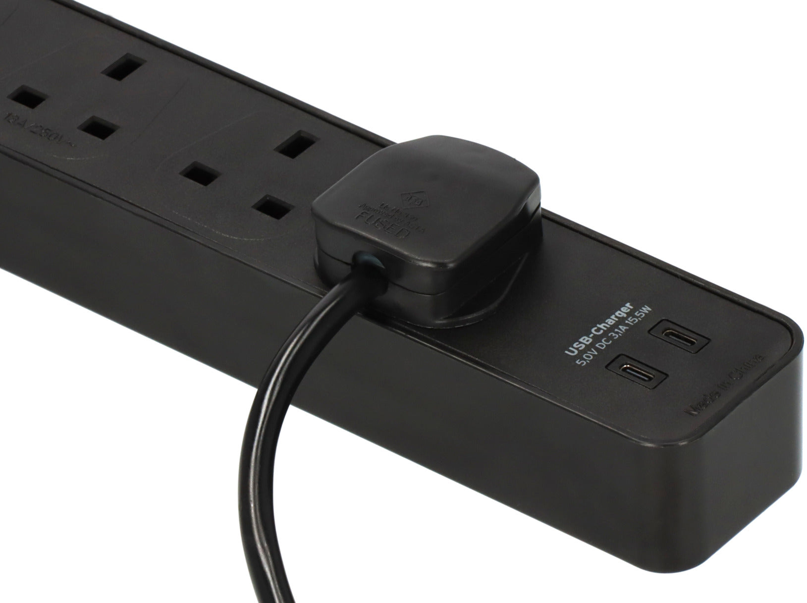 Brennenstuhl 1153243106 Ecolor 4Way 3M كابل تمديد ، 2 منافذ USB C ، مصهر أمان ، أسود